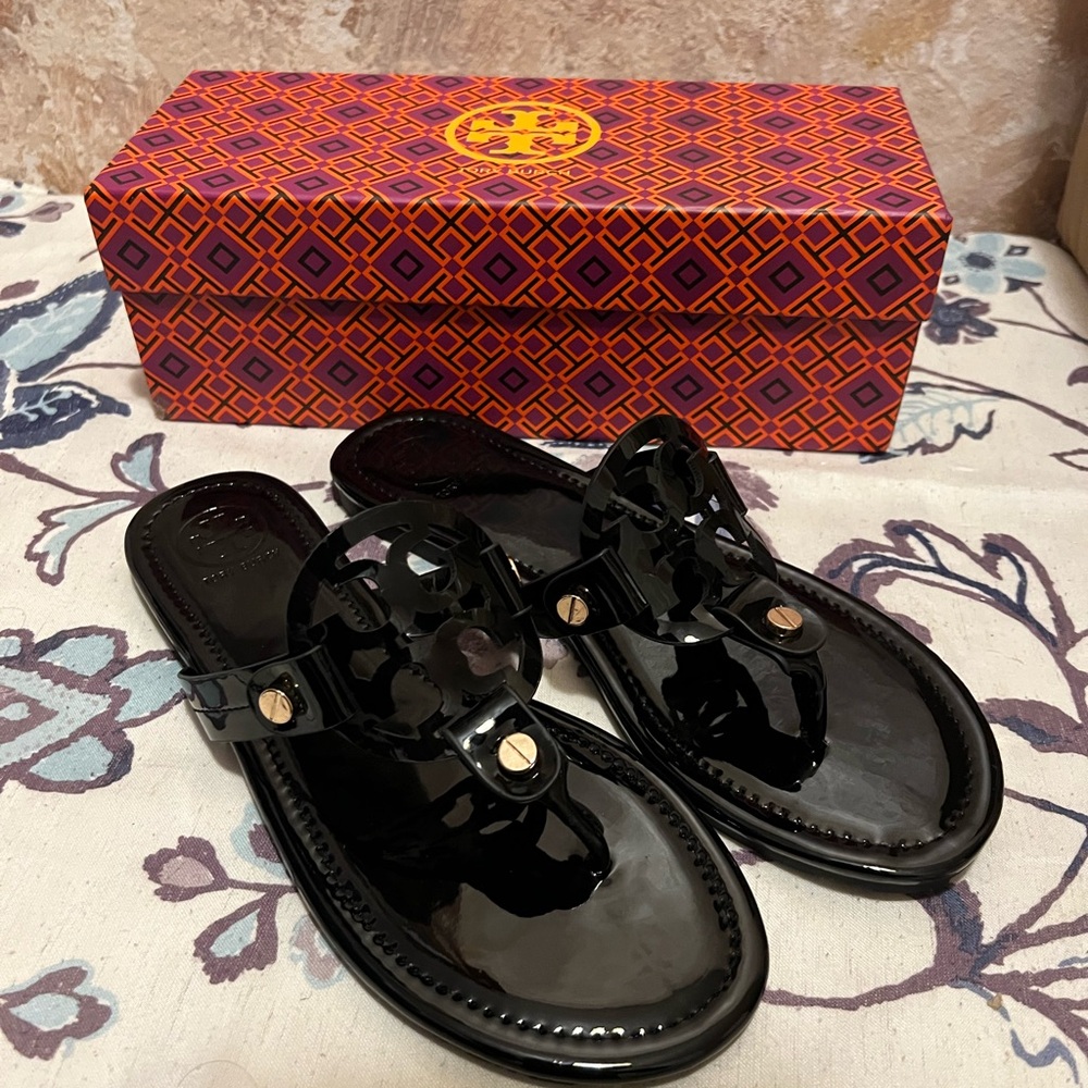 Black Tory Burch Sandals with Box